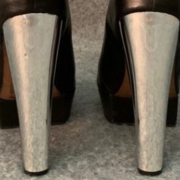 Topshop Women's Leather Side Zip Booties Platform Ankle Boots - Picture 8 of 15